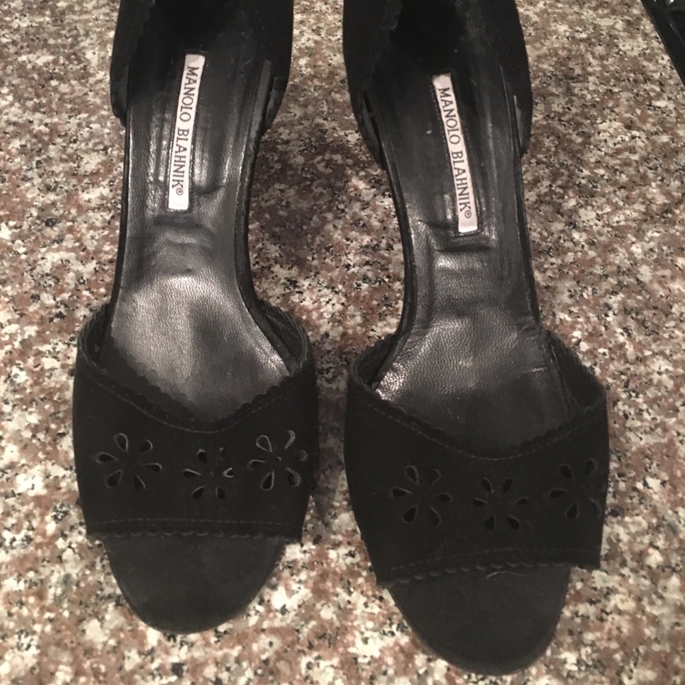 Black Manolo Blahnik D’Orsay—Suede